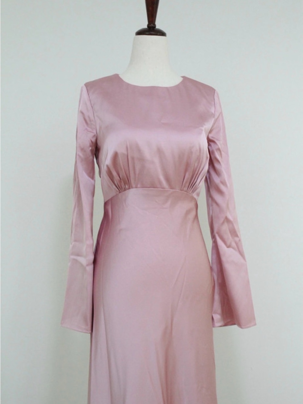 Long Sleeve Dusty Rose Dress - Picture 5 of 7
